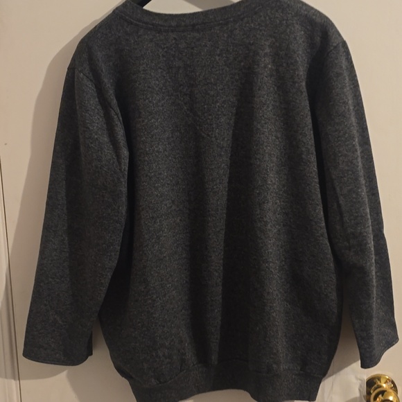 1980s Women's Charcoal Cardigan with Pink and Teal Stripes & Inside Pocket - Picture 4 of 6